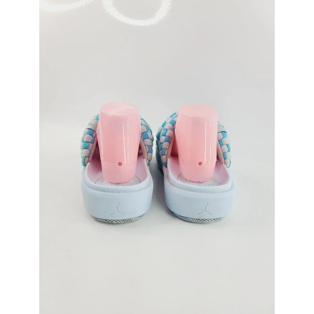 Jordan, Fabric Upper, Rubber Sole Athletic Slide, Women, Size 8, Blue / White. - Picture 2 of 7